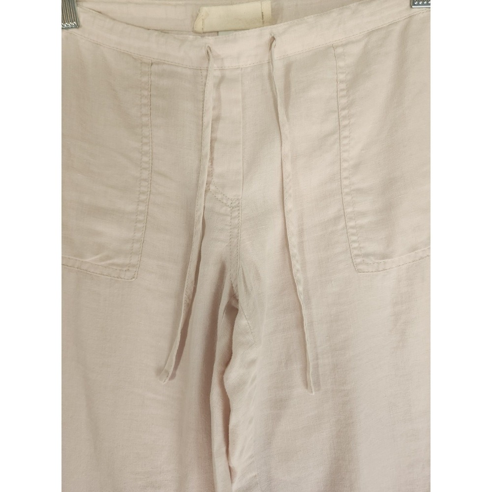 J. Crew London Jean XS 100% Linen Beige Wide Leg Drawstring Pants Coastal Chic - Picture 5 of 7